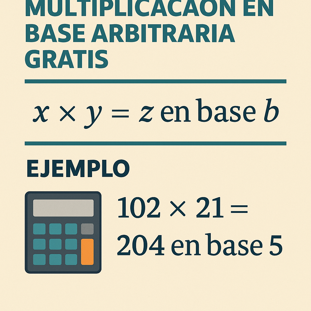 Calculadora de multiplicacion en base arbitraria gratis para estudiantes y desarrolladores