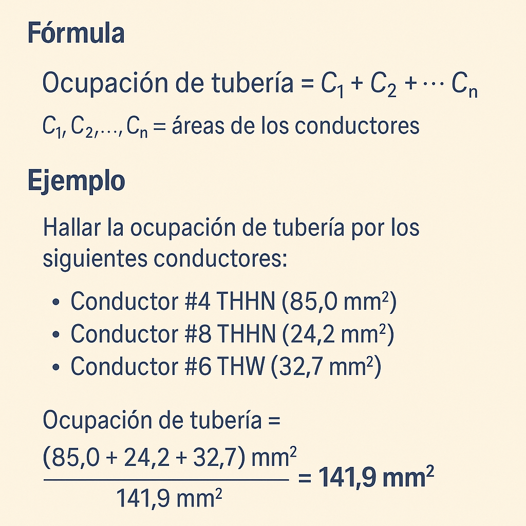 Calculadora de ocupacion tuberia electrica NEC gratis para proyectos y cumplimiento normativo