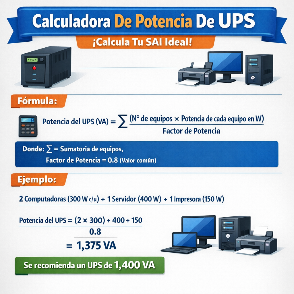 Calculadora de potencia de ups calcula tu sai ideal para elegir el correcto
