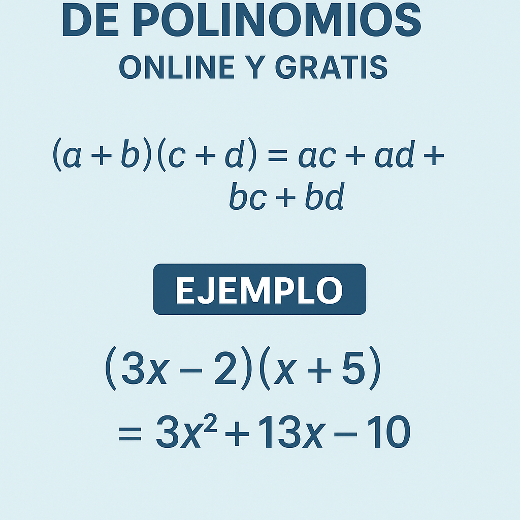 Calculadora De Producto De Polinomios Online Y Gratis para resolver ejercicios rápido