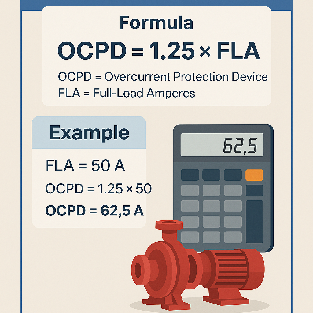 Calculadora de protección de bombas contra incendio NEC para diseño y cumplimiento rápido