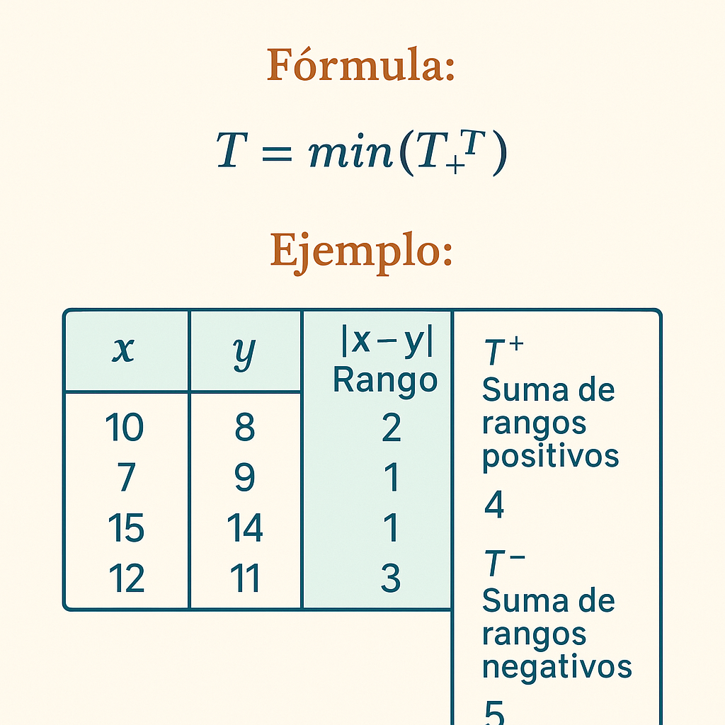 Calculadora de prueba de rangos con signo de Wilcoxon fácil y práctica