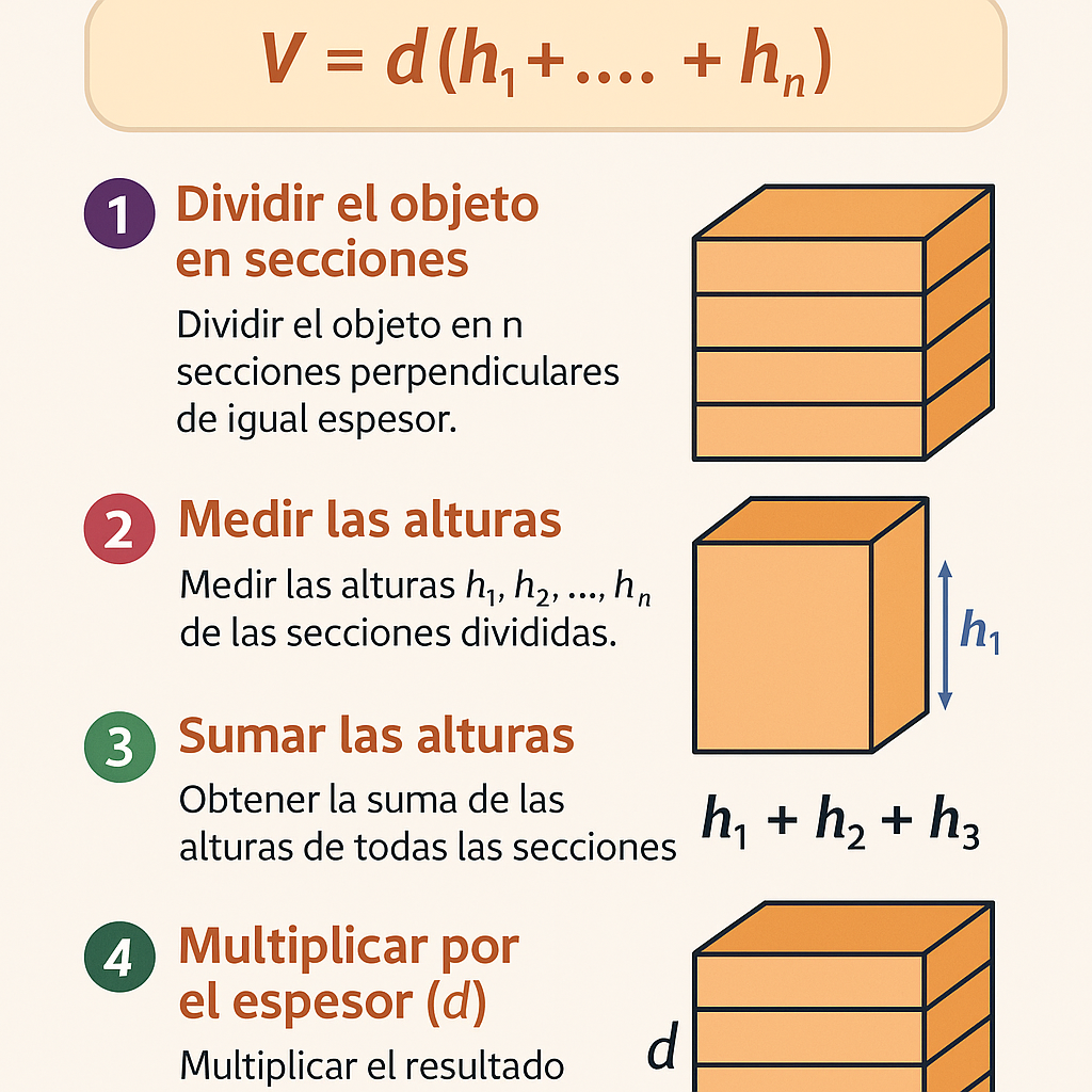 Calculadora de volumen por secciones Cavalieri paso a paso fácil y precisa
