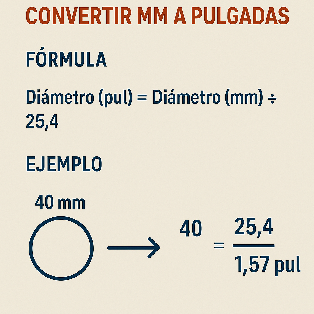 Calculadora Diametro De Caja Convertir Mm A Pulgadas rápido y preciso