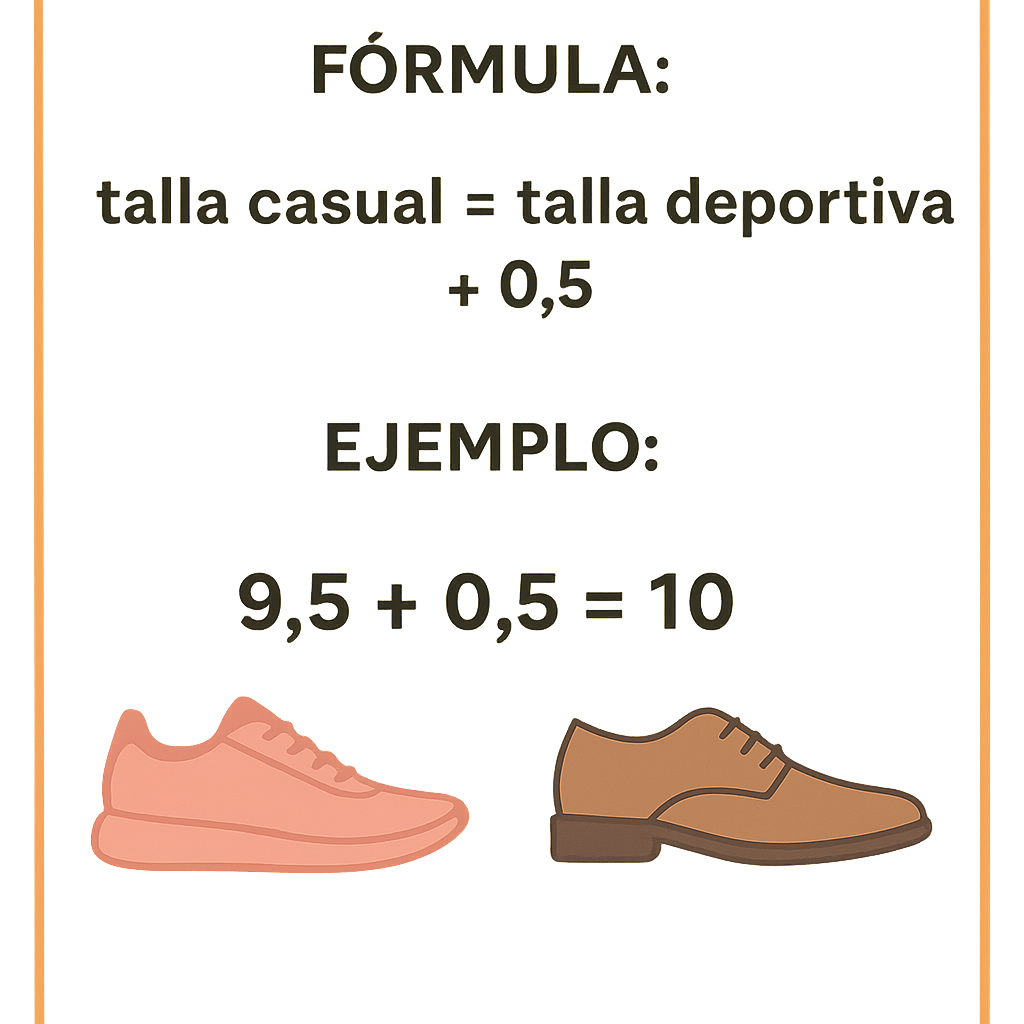 Calculadora Equivalencia Horma Deportiva A Casual Facil para elegir talla perfecta