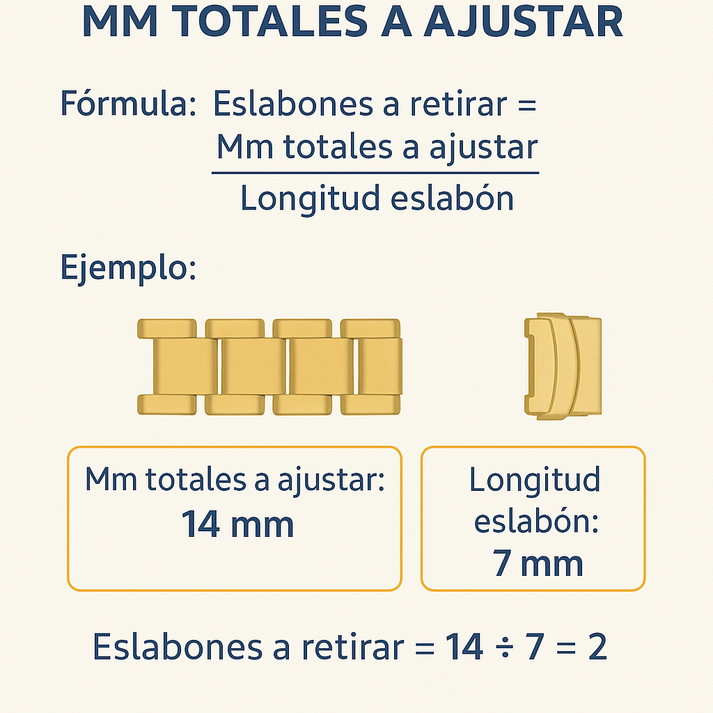 Calculadora Eslabones A Retirar Mm Totales A Ajustar para cadena de moto
