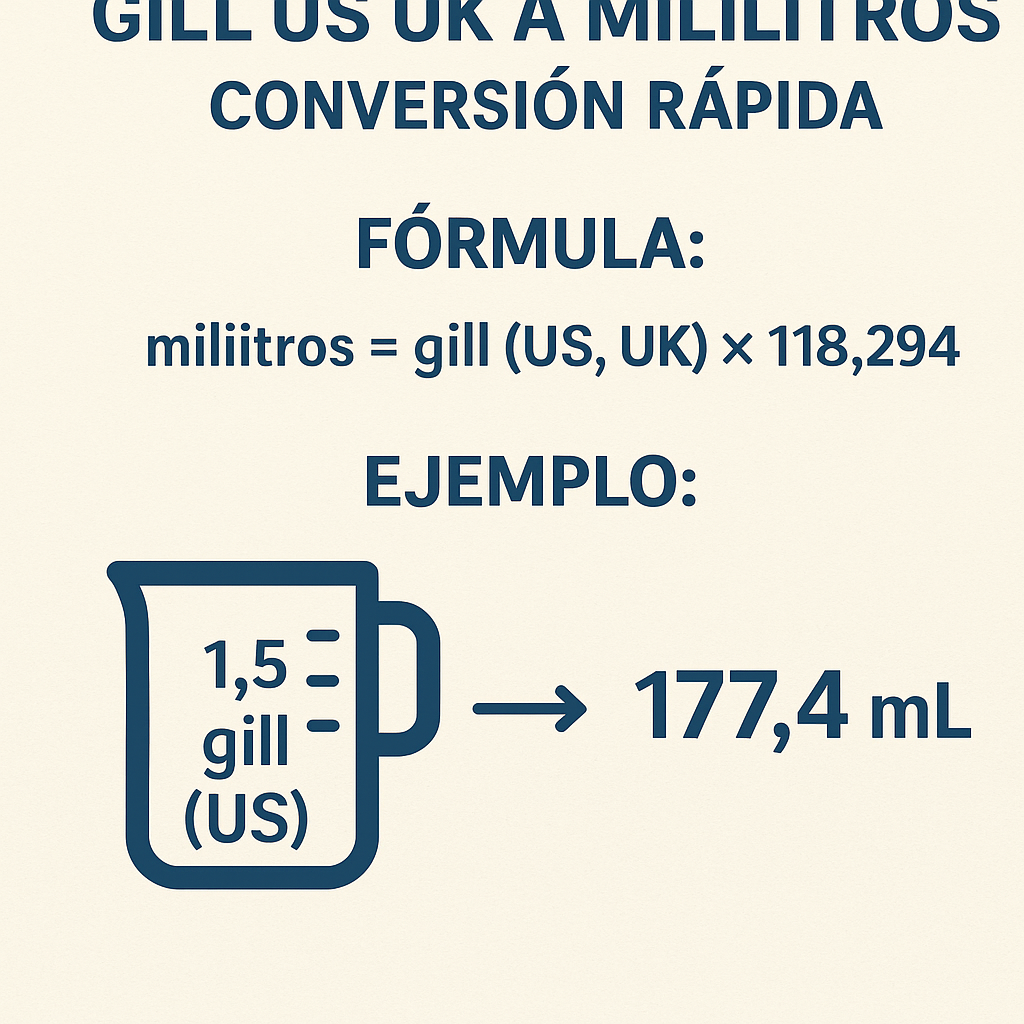 Calculadora Gill Us Uk a mililitros conversión rápida y precisa
