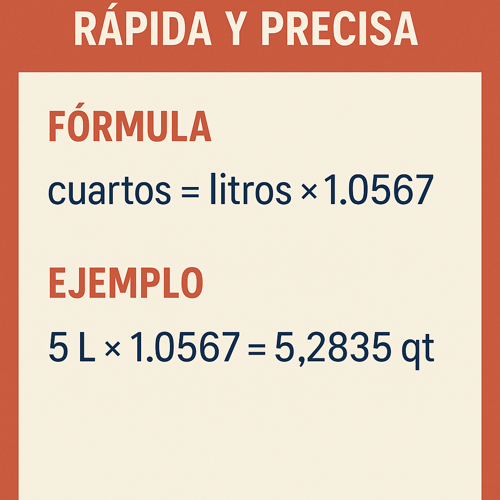 Calculadora Litros A Cuartos Us Quarts Rapida Y Precisa para conversiones exactas
