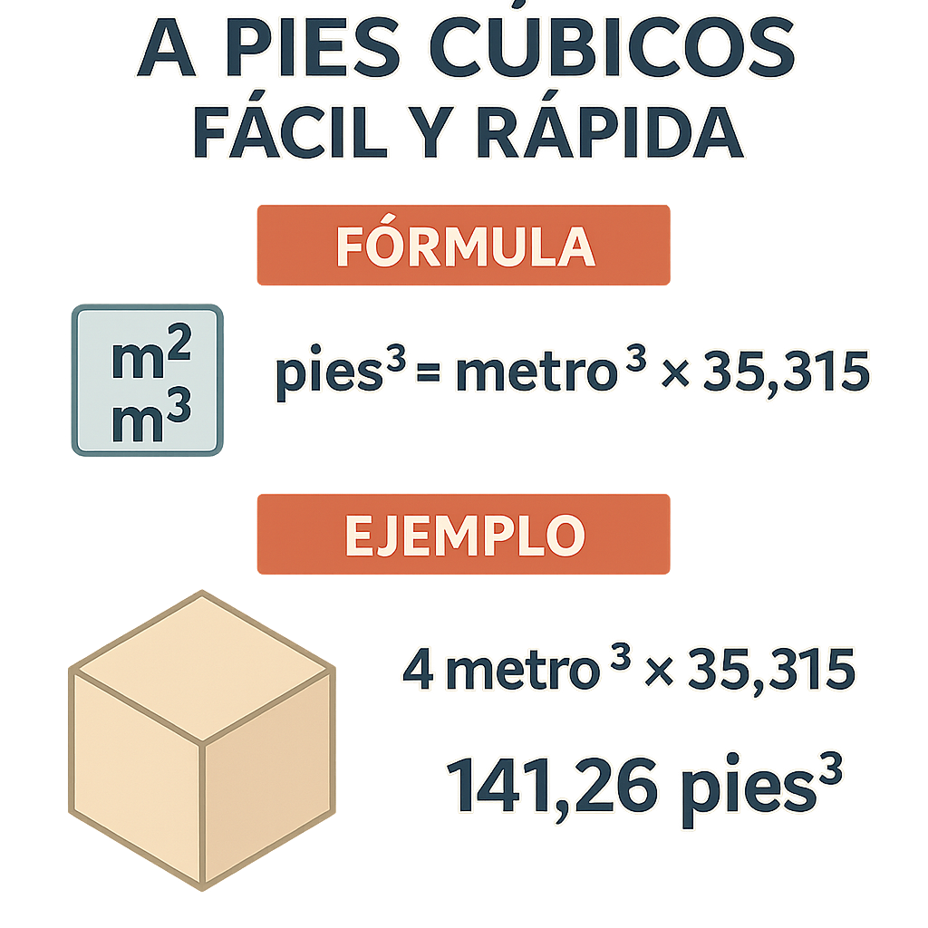 Calculadora metros cubicos a pies cubicos facil y rapida para obras y mudanzas