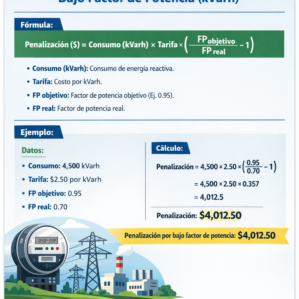 Calculadora Penalizacion Por Bajo Factor De Potencia Kvarh: coste y solución