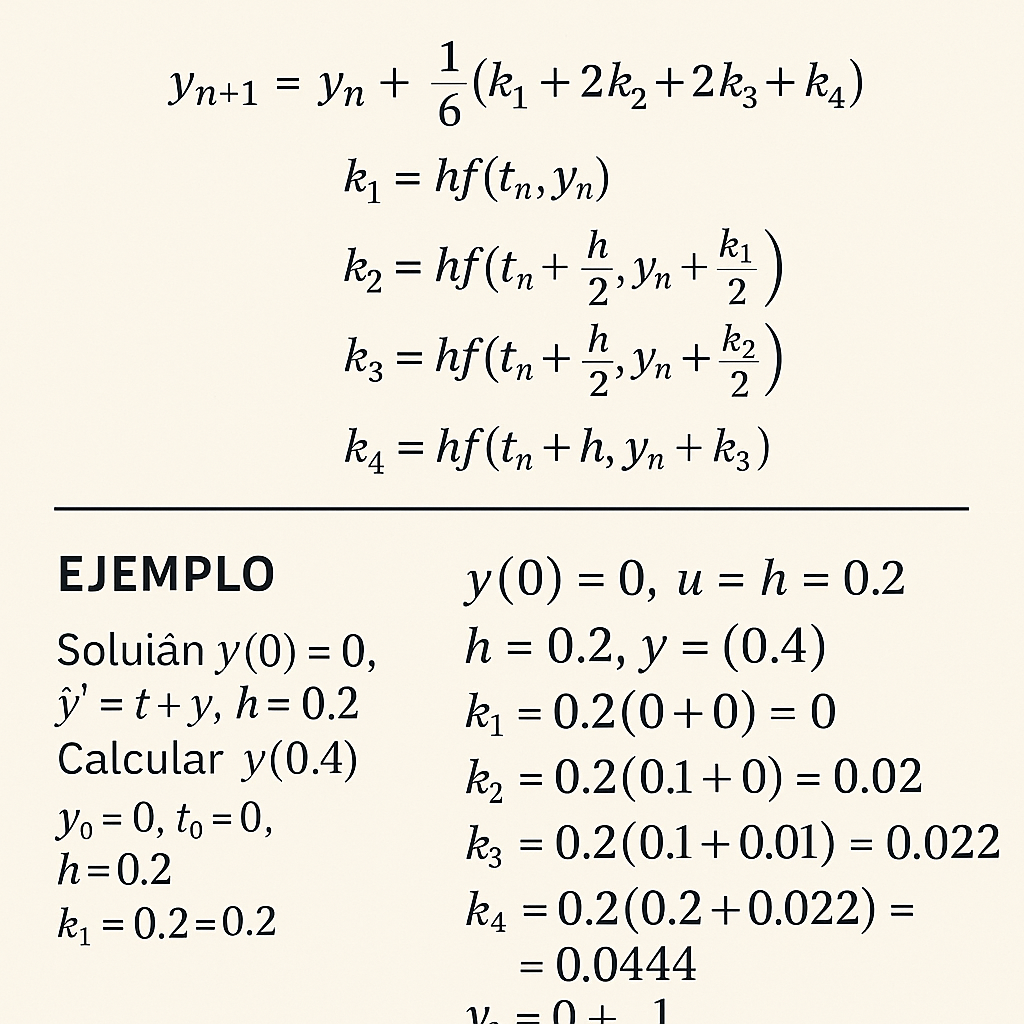 Calculadora Runge Kutta 4 Soluciona Tu Ecuacion En Minutos paso a paso y precisa