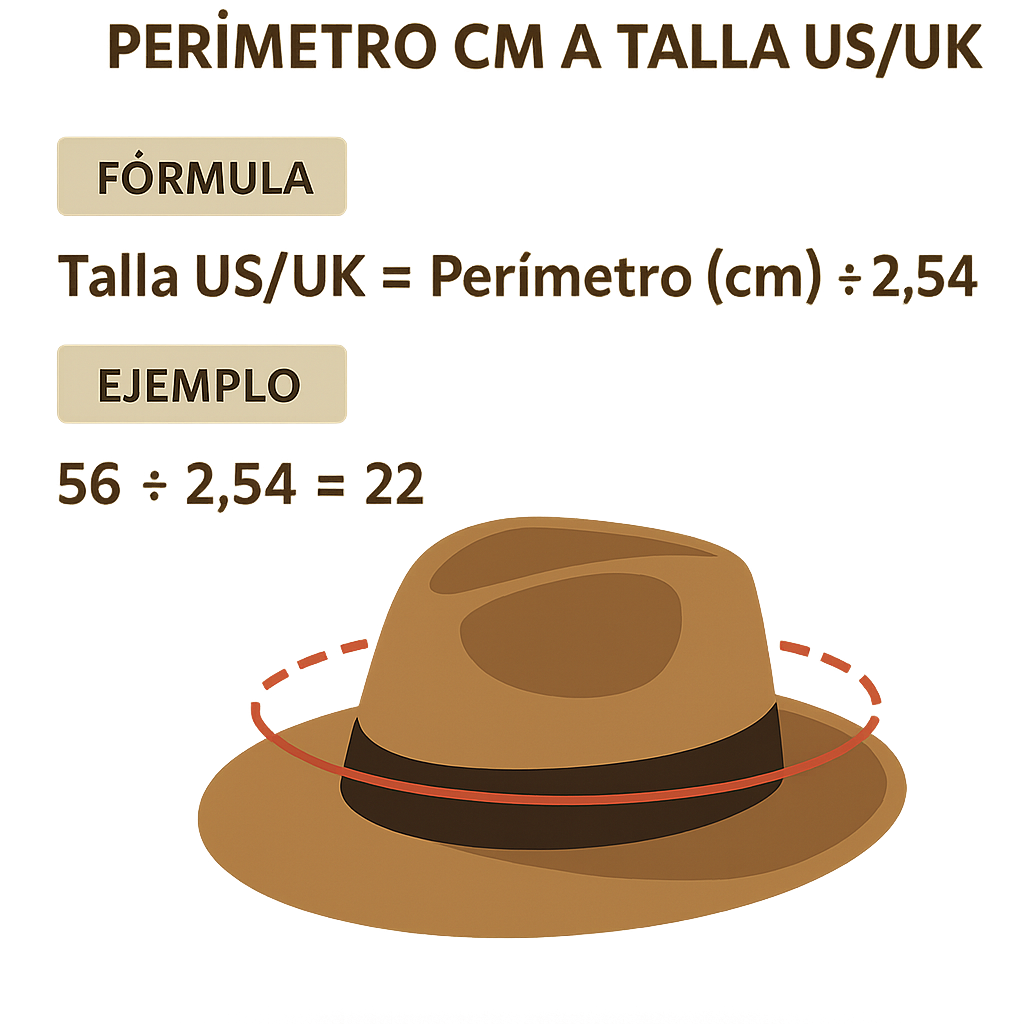 Calculadora Sombreros Perimetro Cm In A Talla Us Uk fácil y precisa