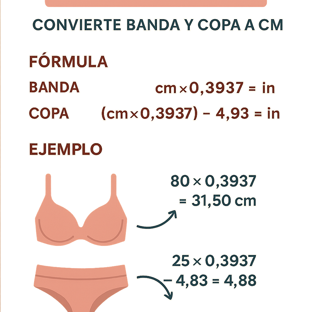 Calculadora Sujetadores Convierte Banda Y Copa A Cm In: guía práctica rápida