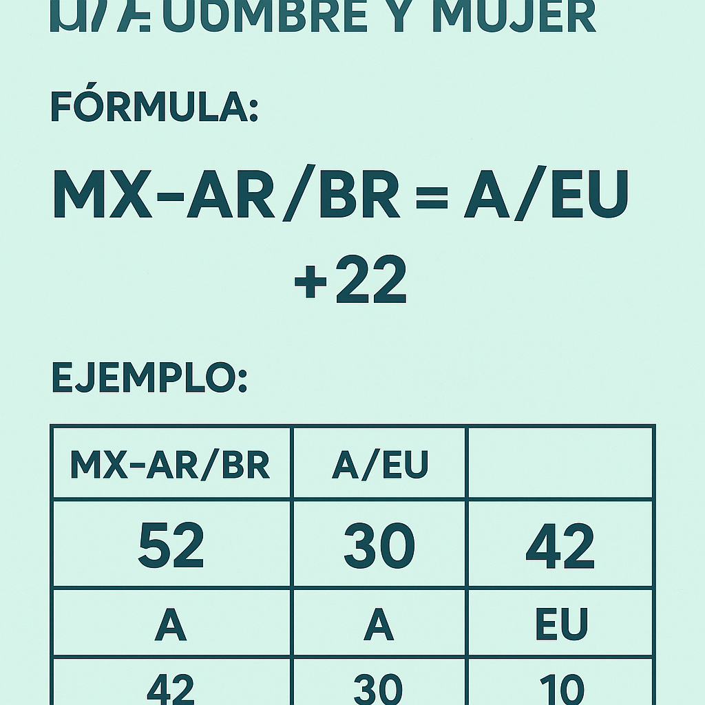 Calculadora Tallas Mx Ar Br A Eu Us Hombre Y Mujer guía práctica rápida