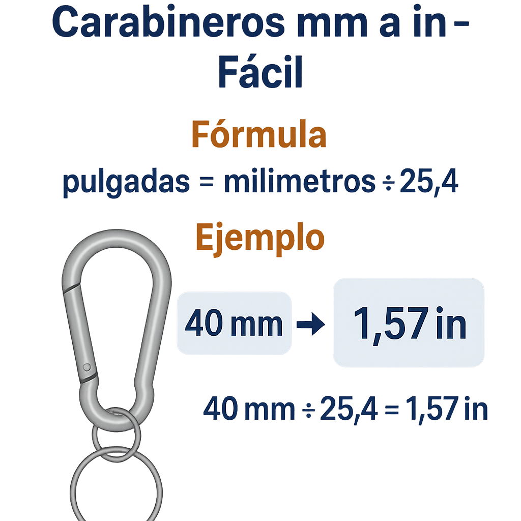Calculadora tamano de llavero y carabineros mm a in - fácil guía práctica