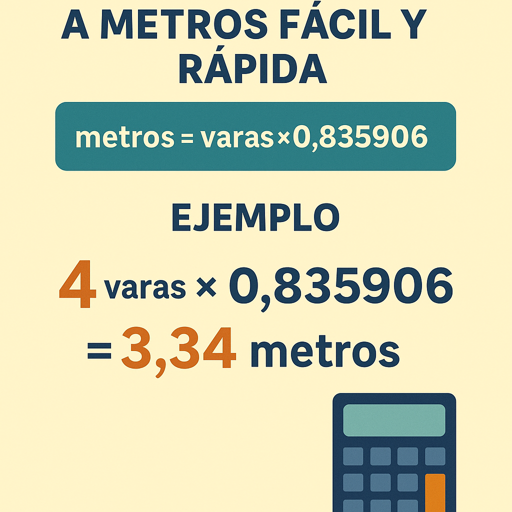 Calculadora Vara Castellana a Metros fácil y rápida para conversiones exactas