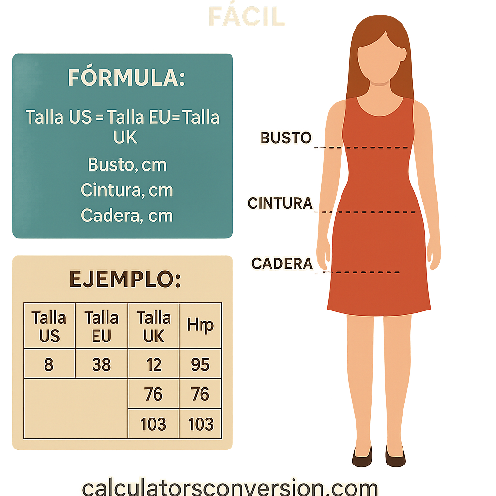 Calculadora Vestidos Us Eu Uk Busto Cintura Cadera Facil para elegir tu talla perfecta