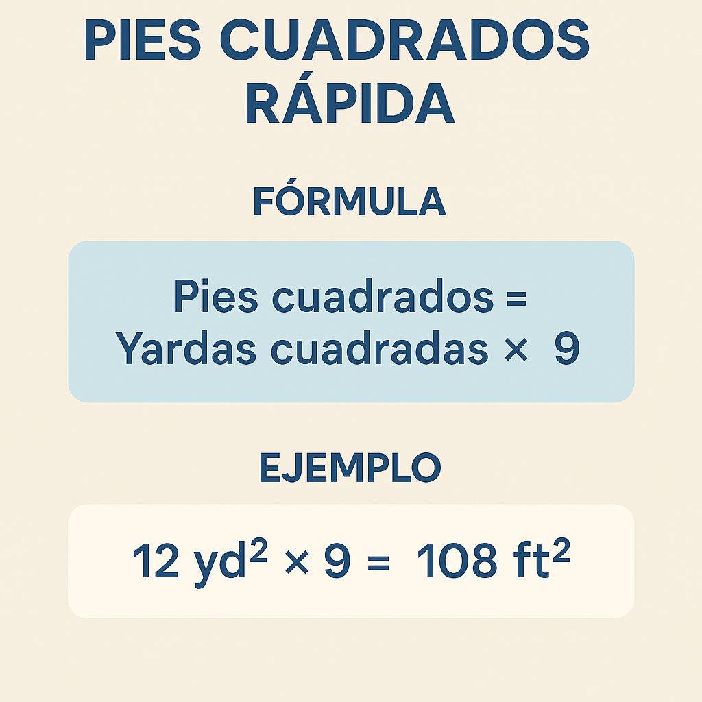 Calculadora Yardas Cuadradas A Pies Cuadrados Rapida para obras y reformas