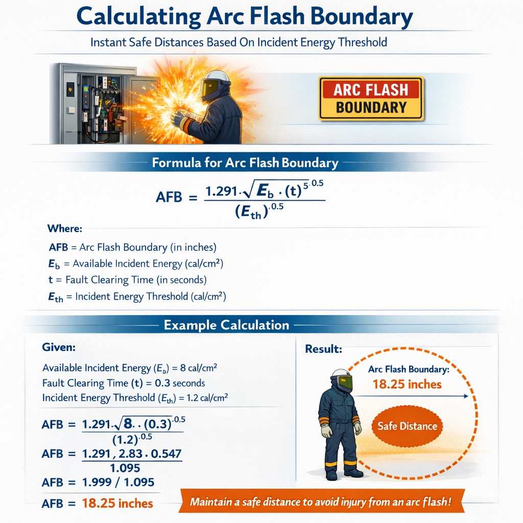 Calculate Arc Flash Boundary Instant Safe Distances Based On Incident Energy Threshold Guide