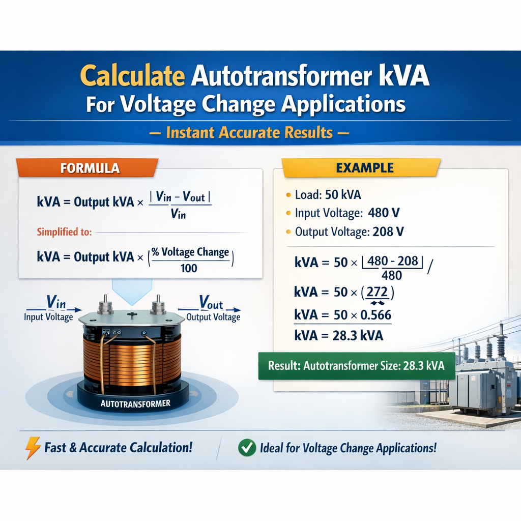 Calculate Autotransformer Kva For Voltage Change Applications Instant Accurate Results