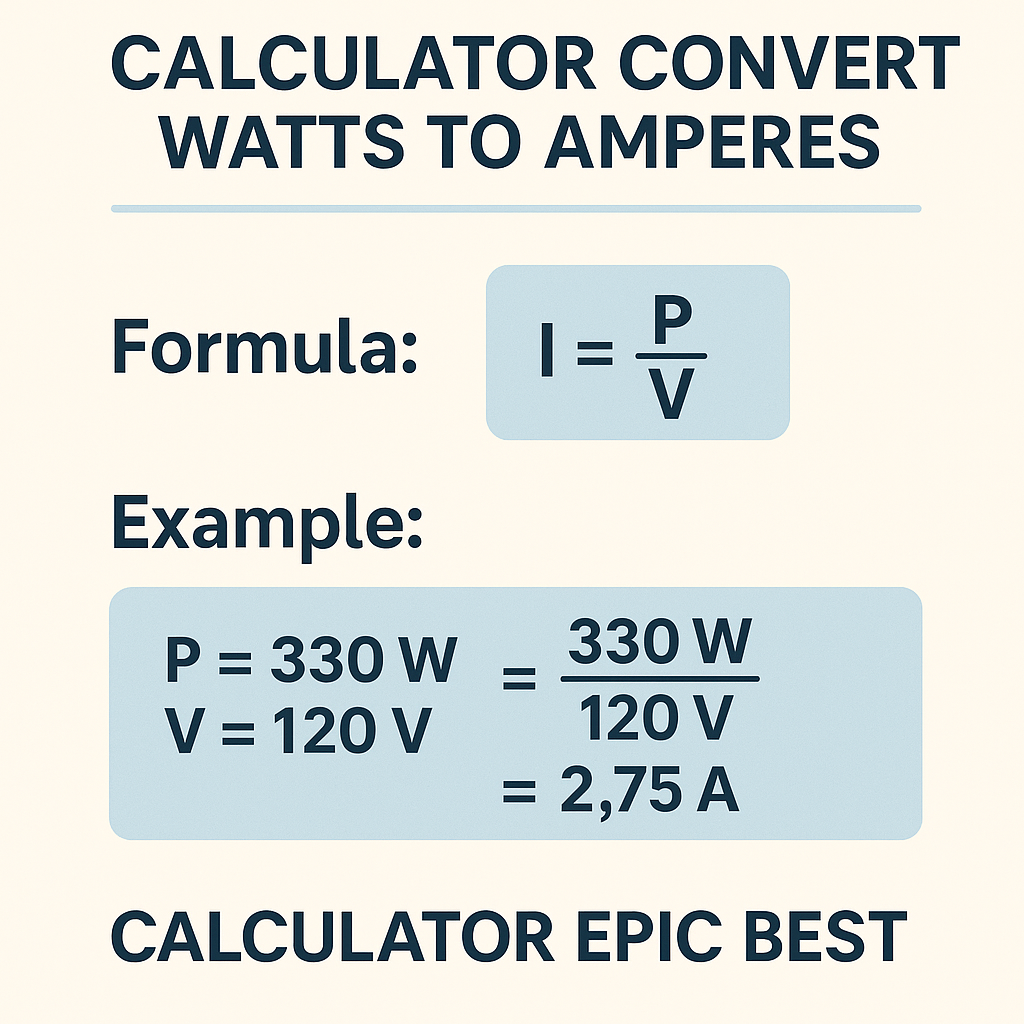Calculator Convert Watts To Amperes Calculator Epic Best for Accurate Results