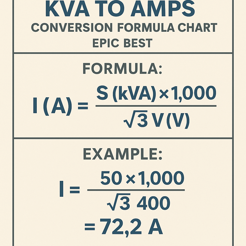 Calculator Kva To Amps Conversion Formula Chart Epic Best guía práctica