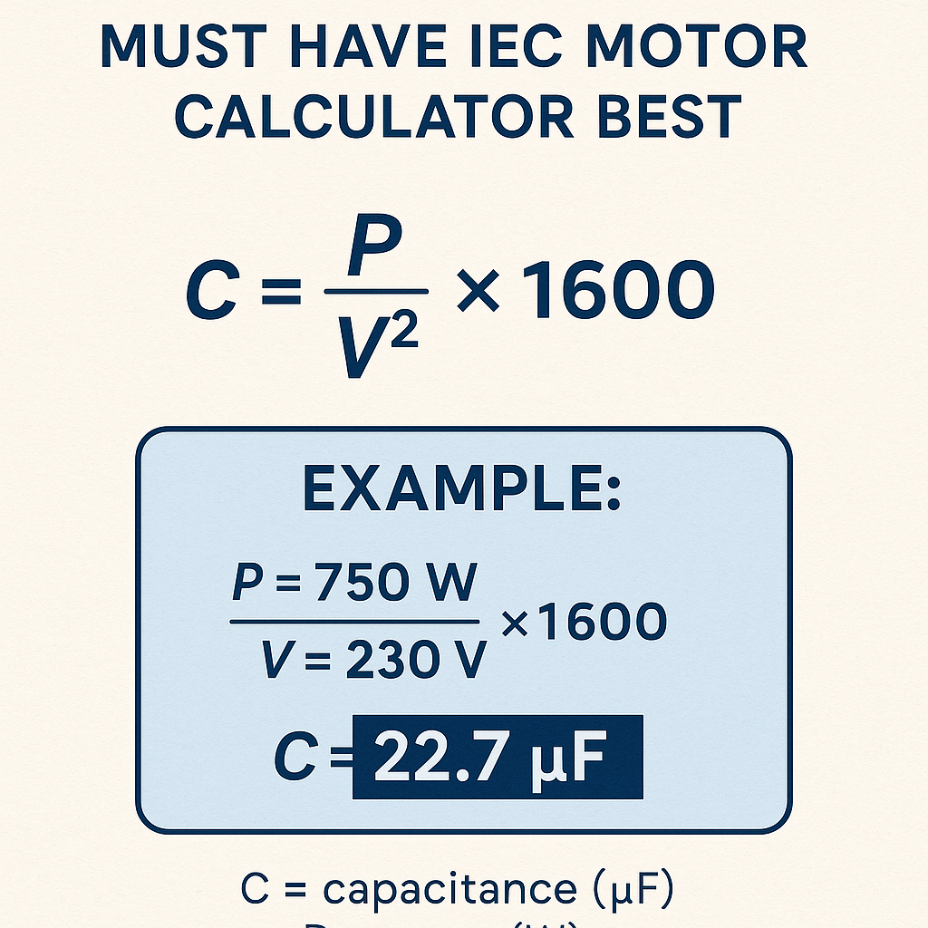 Capacitor Selection Must Have Iec Motor Calculator Best guide for accurate sizing