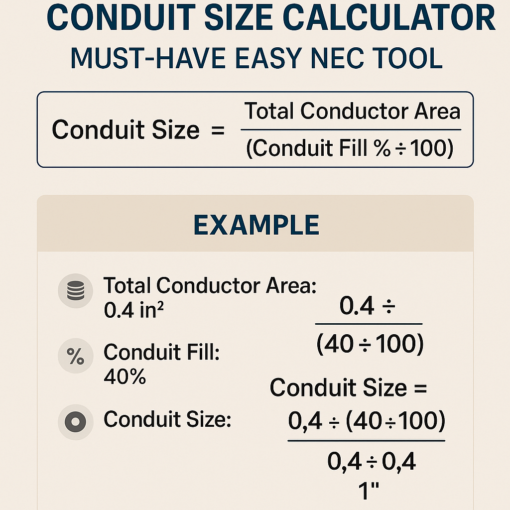 Conduit Size Calculator Must Have Easy Nec Tool for Accurate Electrical Sizing