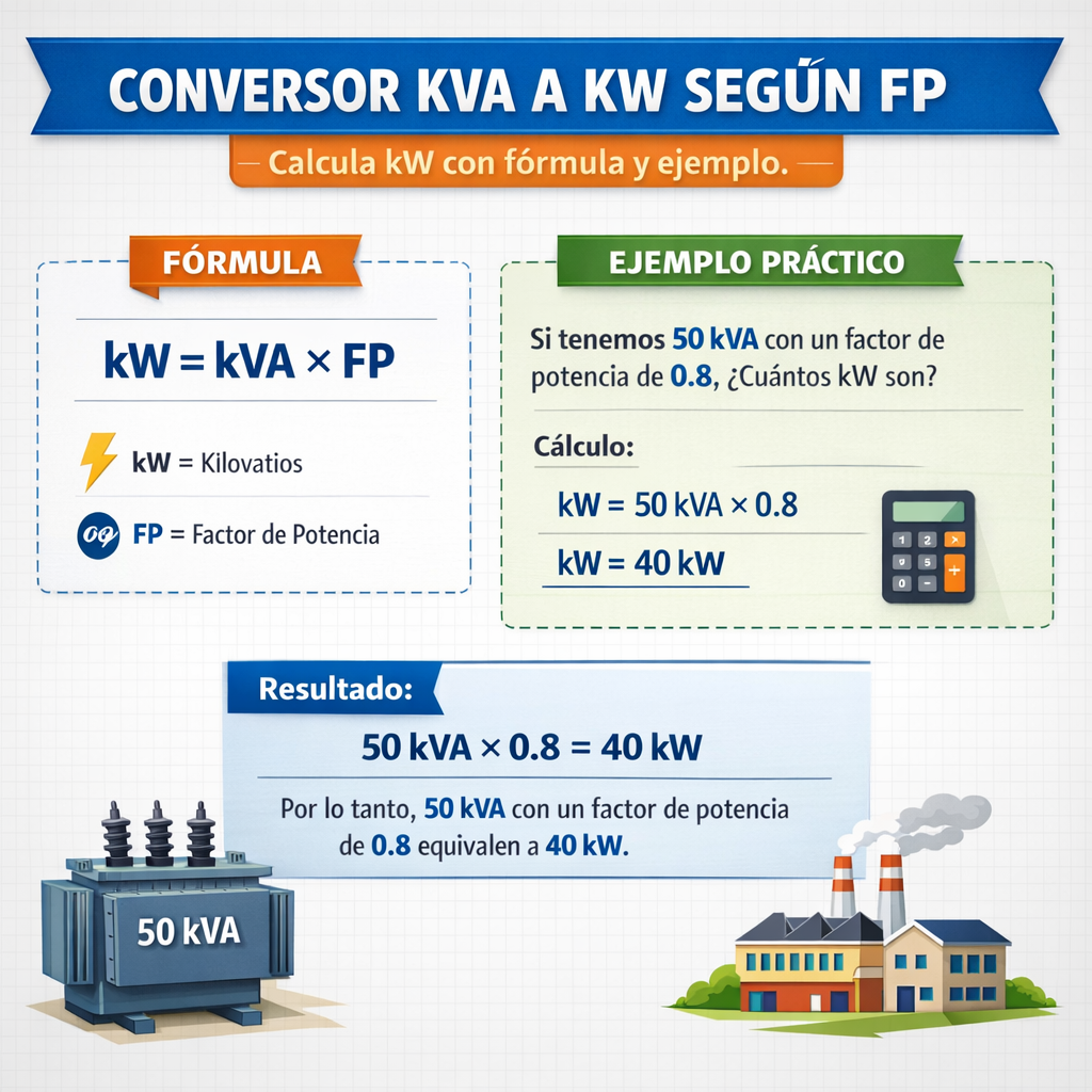 Conversor Kva A Kw Segun Fp Calcula Kw Con Formula Y Ejemplo práctico