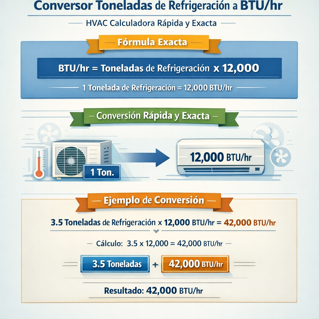 Conversor Toneladas De Refrigeracion A Btu Hr Hvac Calculadora Rapida Y Exacta