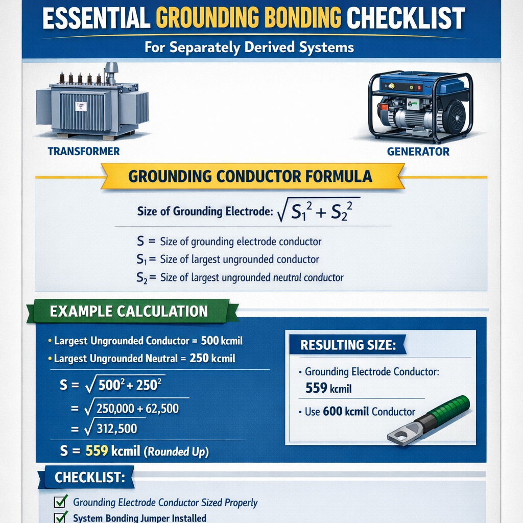 Essential Grounding Bonding Checklist For Separately Derived Systems Transformers Generators