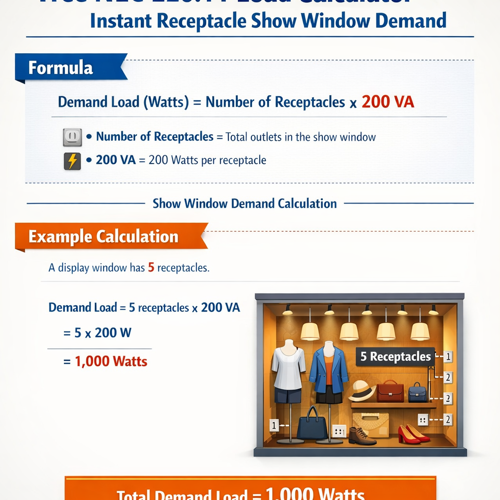 Free Nec 220 14 Load Calculator Instant Receptacle Show Window Demand