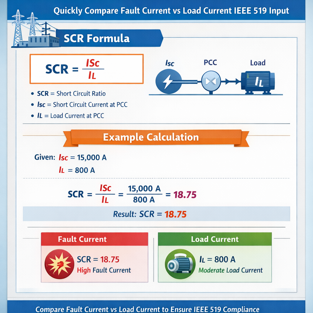 Free Scr At Pcc Calculator Quickly Compare Fault Current Vs Load Current Ieee 519 Input