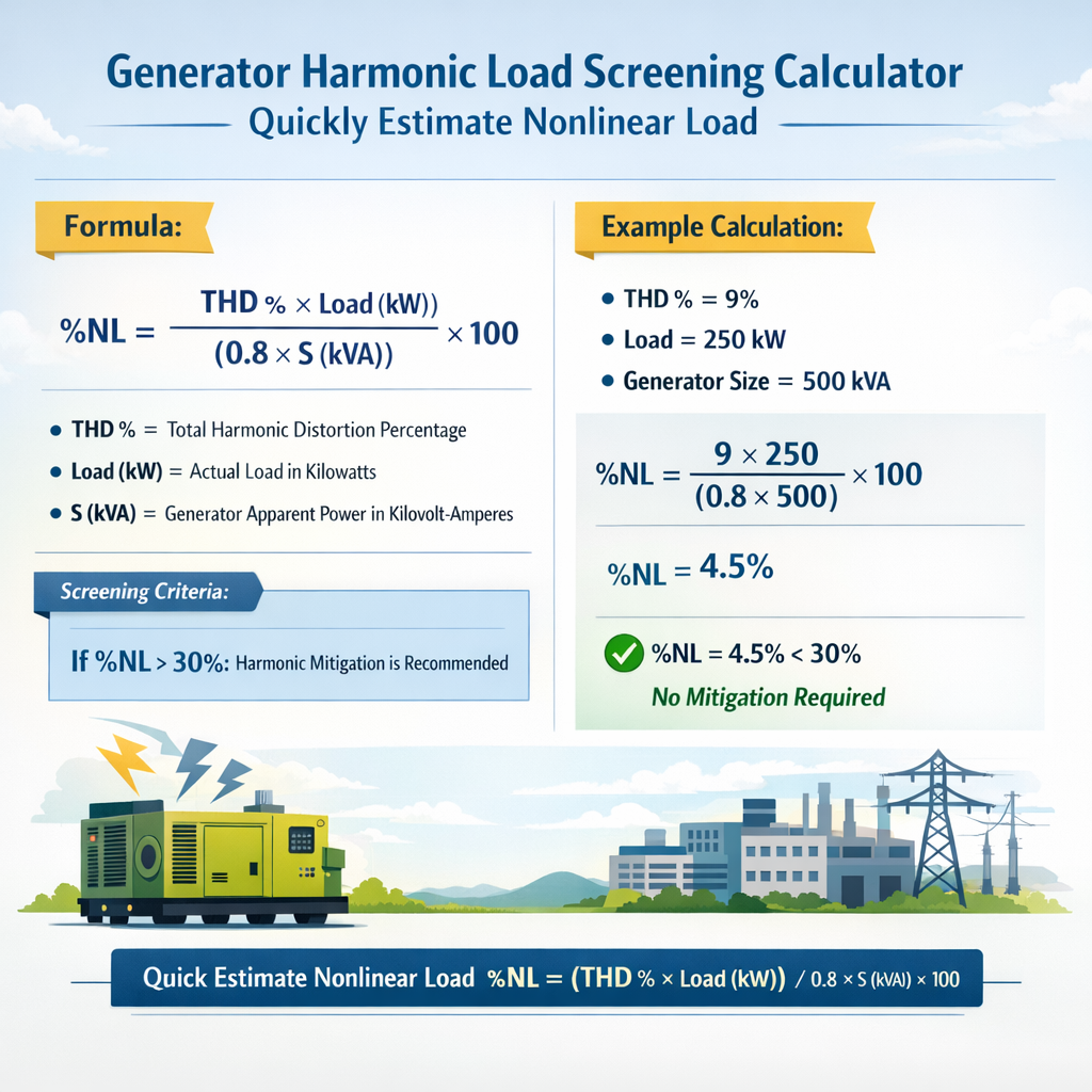 Generator Harmonic Load Screening Calculator Quickly Estimate Nonlinear Load