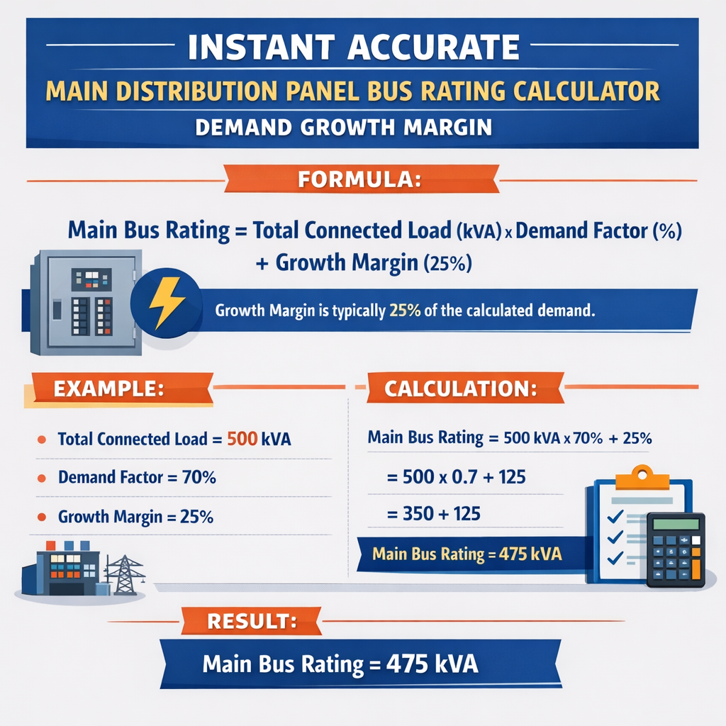 Instant Accurate Main Distribution Panel Bus Rating Calculator Demand Growth Margin Guide