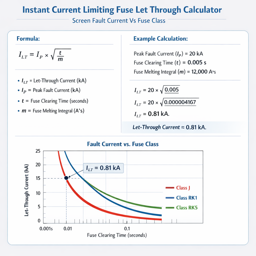 Instant Current Limiting Fuse Let Through Calculator Screen Fault Current Vs Fuse Class Guide