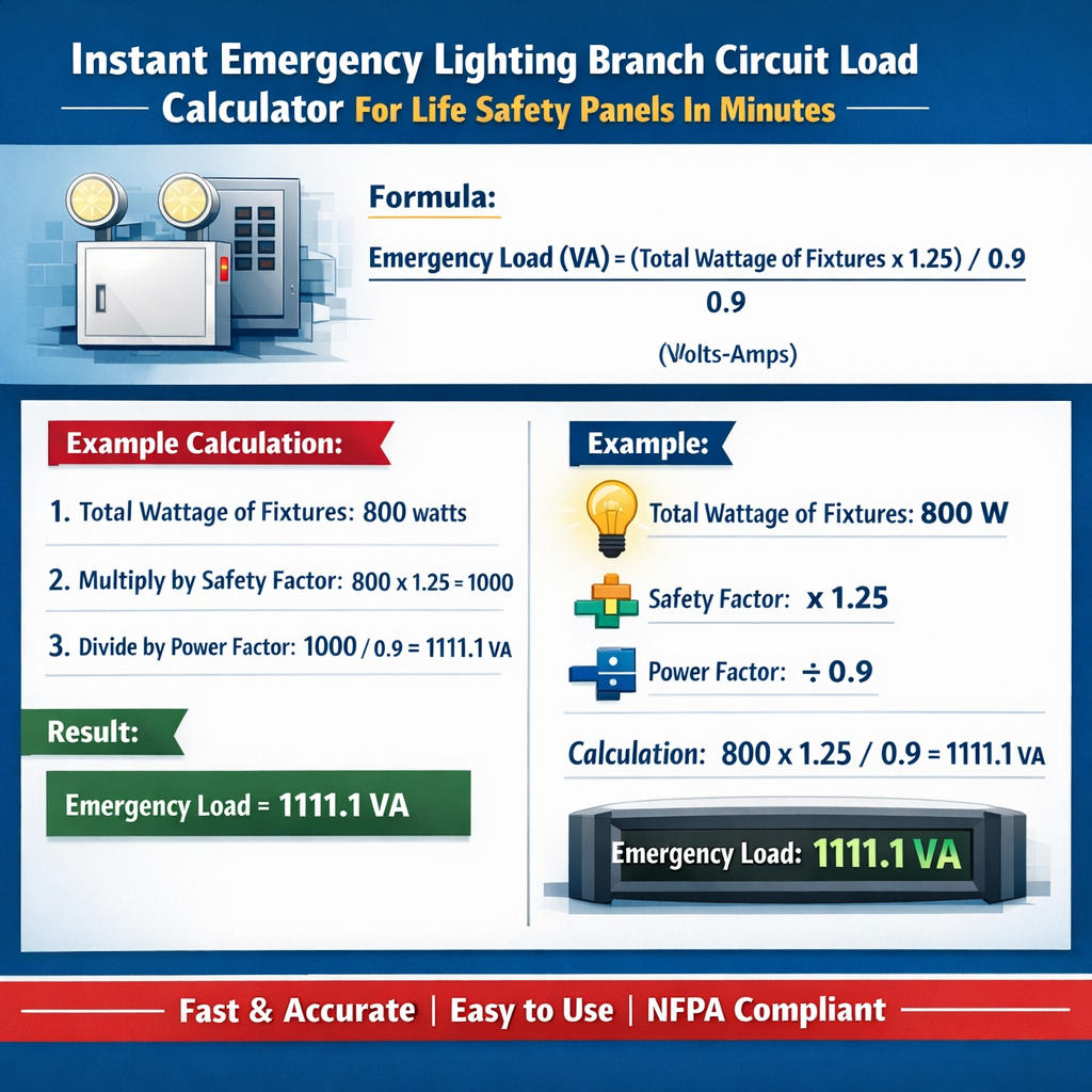 Instant Emergency Lighting Branch Circuit Load Calculator For Life Safety Panels In Minutes