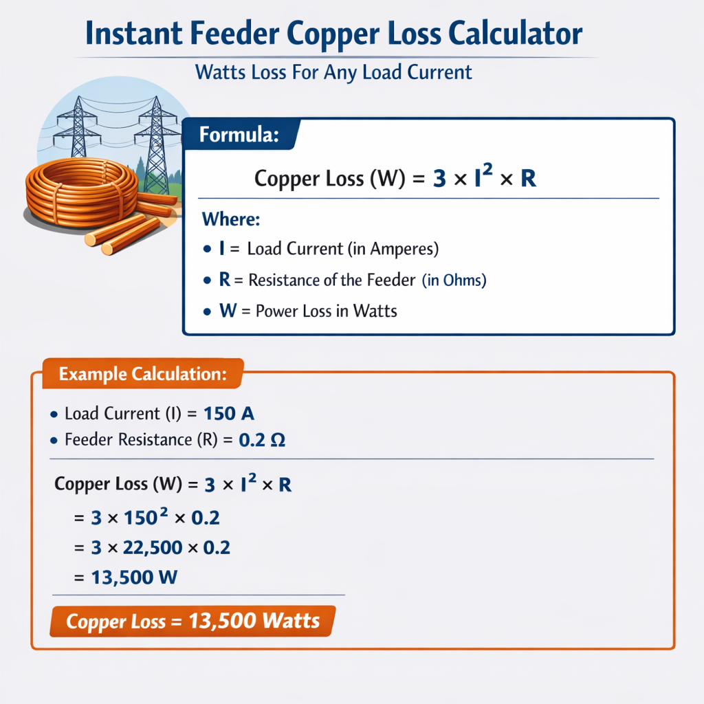 Instant Feeder Copper Loss Calculator Watts Loss for Any Load Current