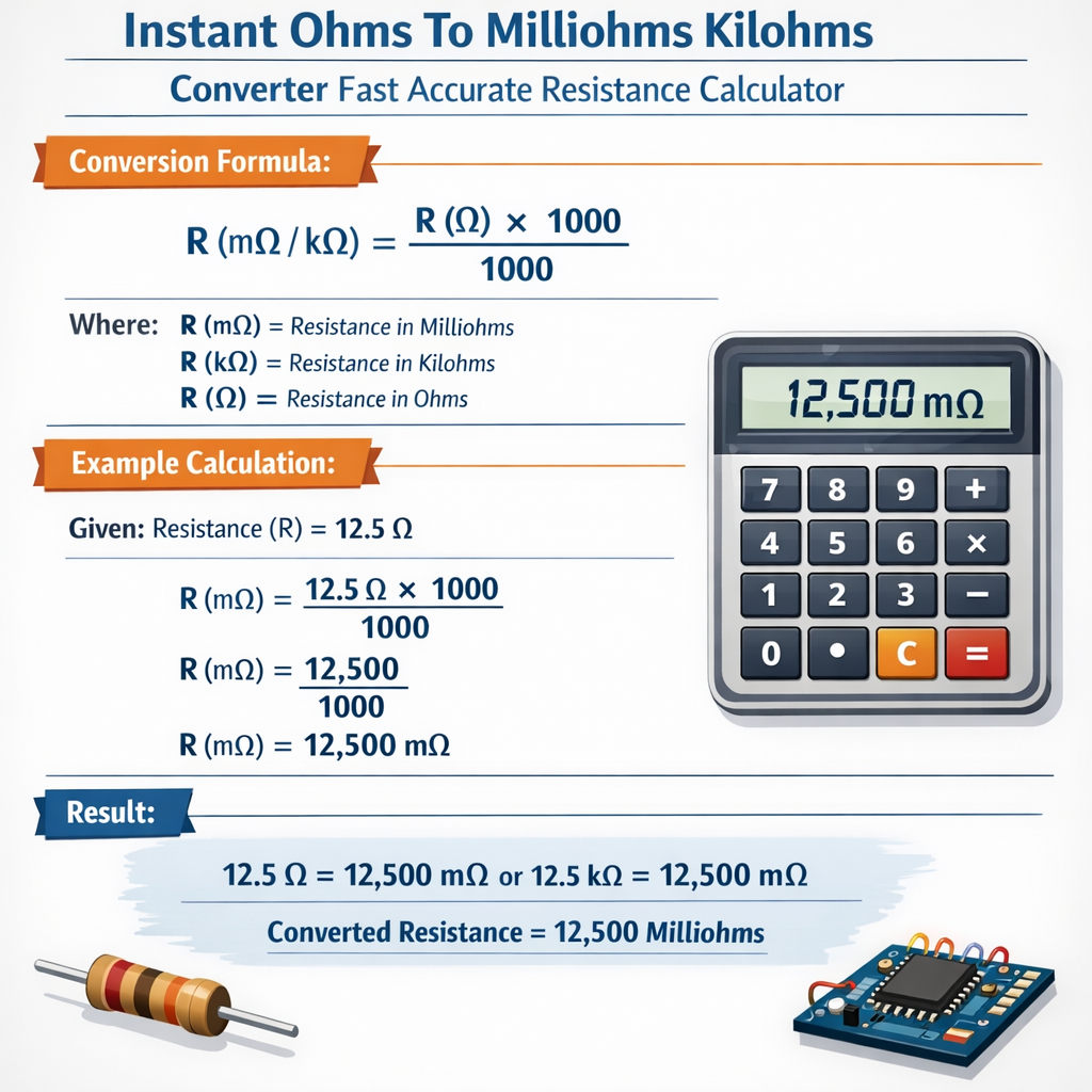 Instant Ohms To Milliohms Kilohms Converter Fast Accurate Resistance Calculator guide