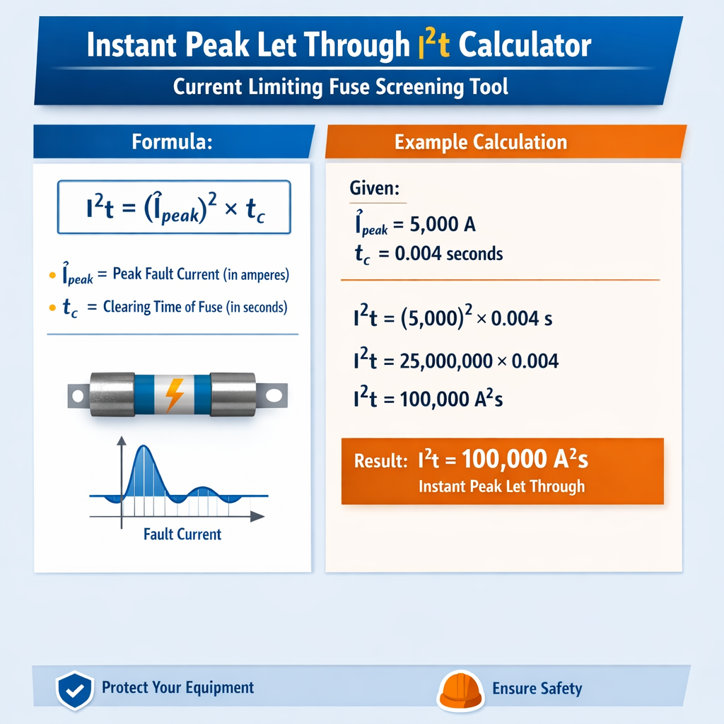 Instant Peak Let Through I2t Calculator Current Limiting Fuse Screening Tool for Engineers