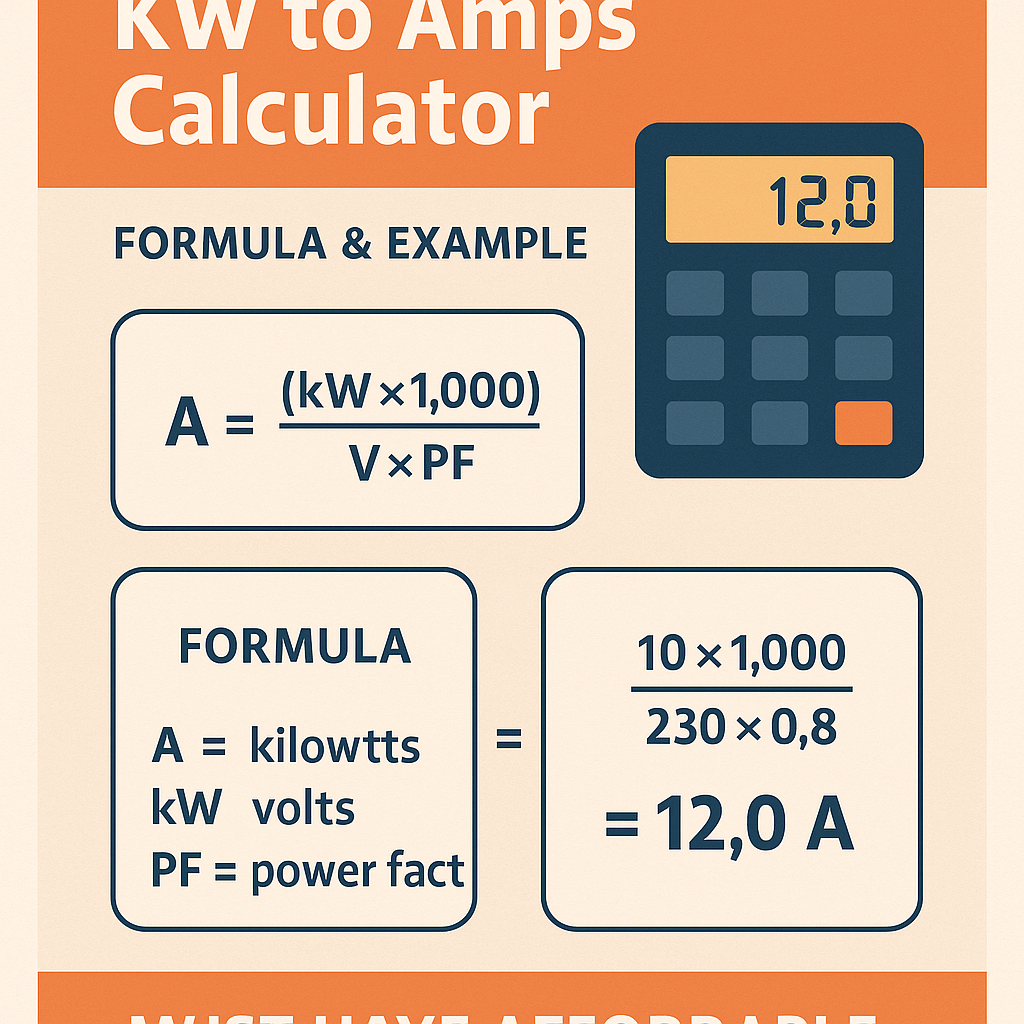 Kw To Amps Calculator Must Have Affordable guide for quick power conversion