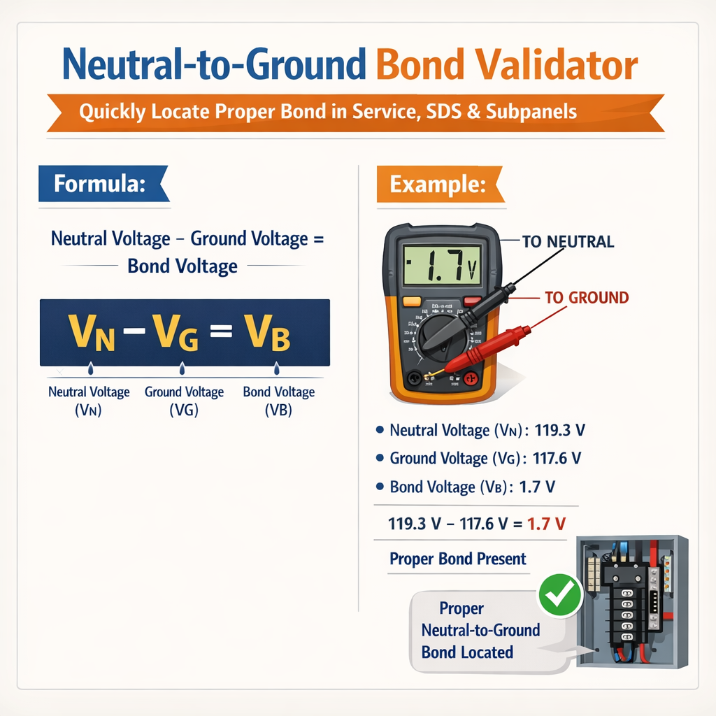 Neutral-to-Ground Bond Validator: Quickly Locate Proper Bond in Service, SDS & Subpanels