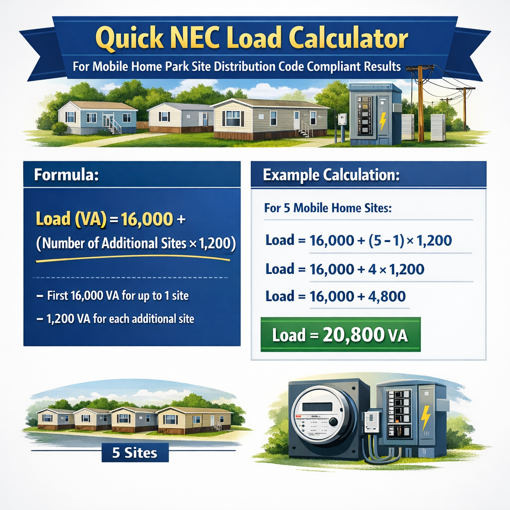 Quick Nec Load Calculator For Mobile Home Park Site Distribution Code Compliant Results