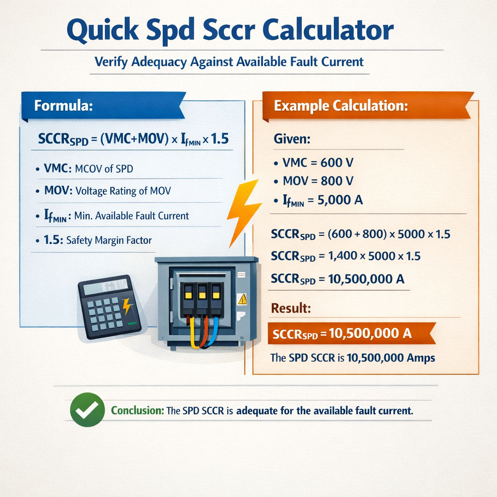 Quick Spd Sccr Calculator Verify Adequacy Against Available Fault Current Guide