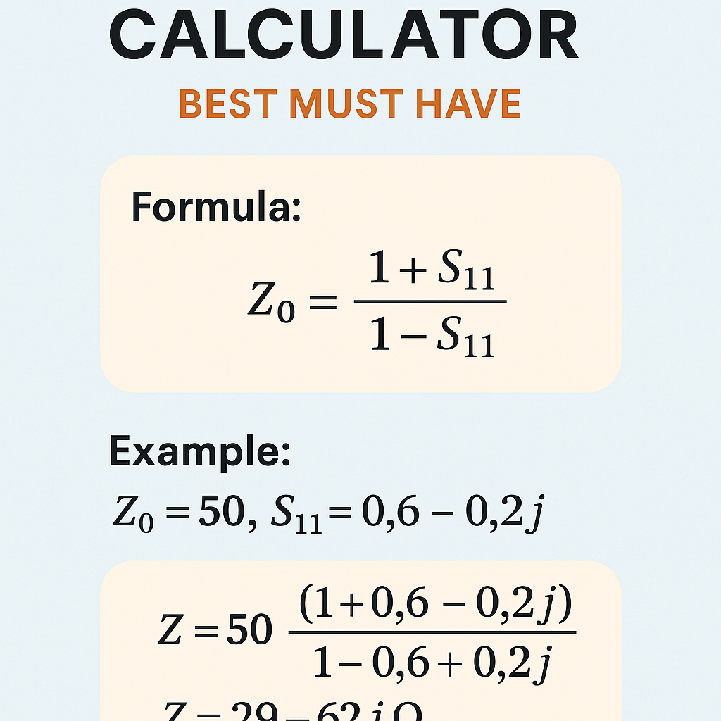 S Parameters To Impedance Calculator Best Must Have for RF engineers